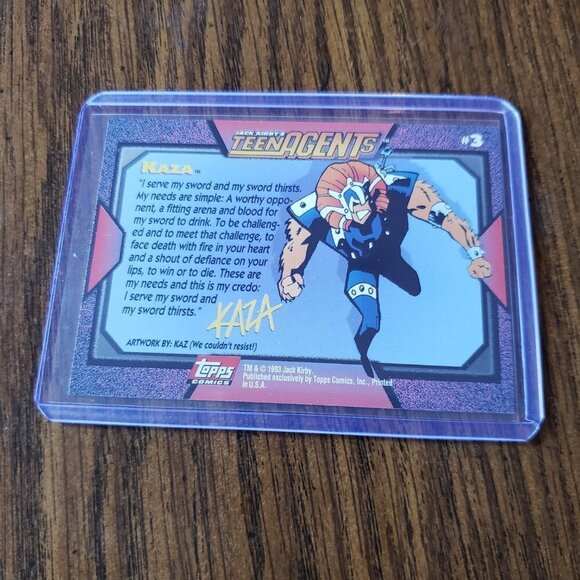 1993 Topps Comics Teen Agents Kaza Jack Kirby Promo Card #3 - Picture 3 of 3